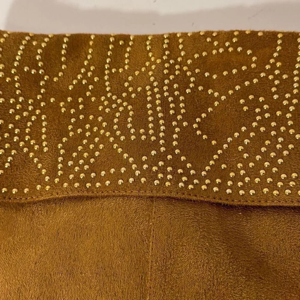 Joann Boyce Studded Captoe Boots Faux Suede Brown | Women Size 9
